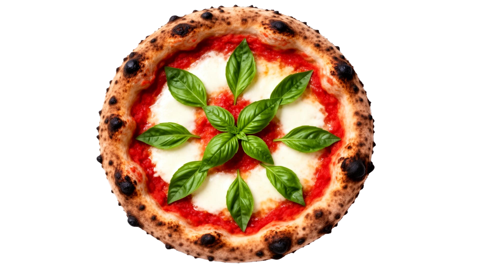 Authentische Pizza Margherita aus dem Holzofen der Pizzeria La Famiglia